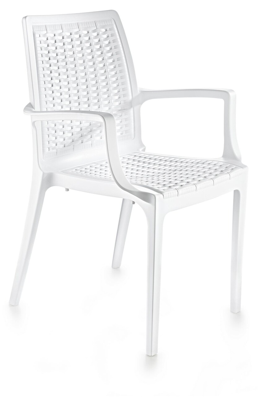 Scaun, Hanah Home, Rattan, 57x85x53 cm, Alb - imagine 3